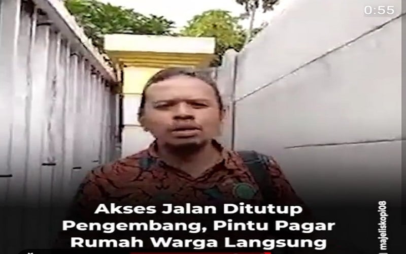  Viral Video Akses Jalan Depan Rumah Warga Ditutup Tembok Pengembang