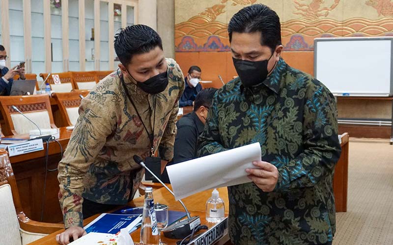  Menteri BUMN Erick Thohir Raker Dengan Komisi VI DPR Bahas Penananganan Garuda Indonesia