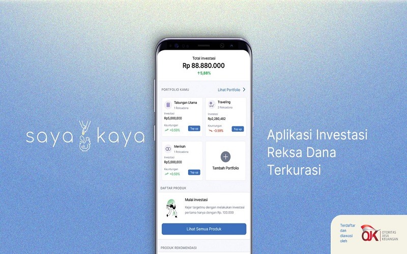  SayaKaya Resmi Meluncur, Nabung Reksa Dana dengan Produk Terkurasi