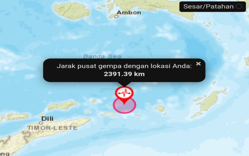 Lokasi gempa Maluku Barat Daya/BMKG