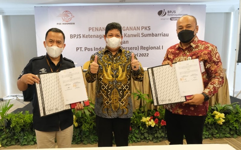  Permudah Layanan, BPJS Ketenagakerjaan Gandeng Pos Indonesia Regional Sumatra