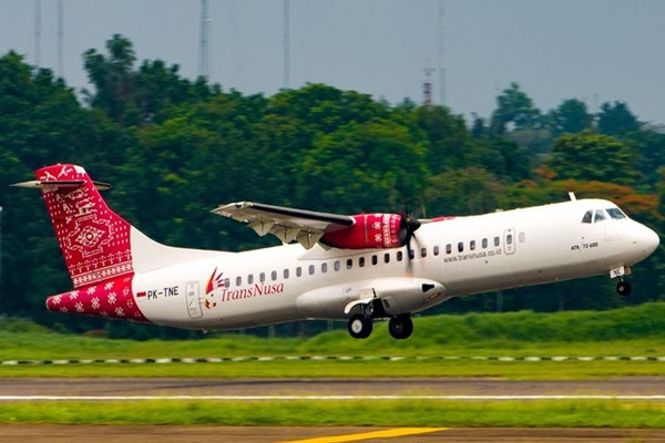 Ilustrasi - Pesawat ATR milik TransNusa/Bisnis-Istimewa