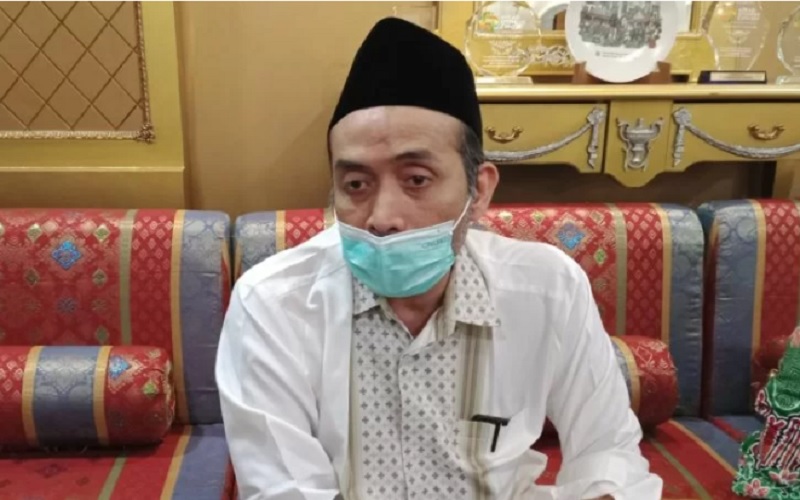 Ketua MUI Jember KH Abdul Haris di Pendapa Wahyawibawagraha Jember, Senin (14/2/2022)./Antara