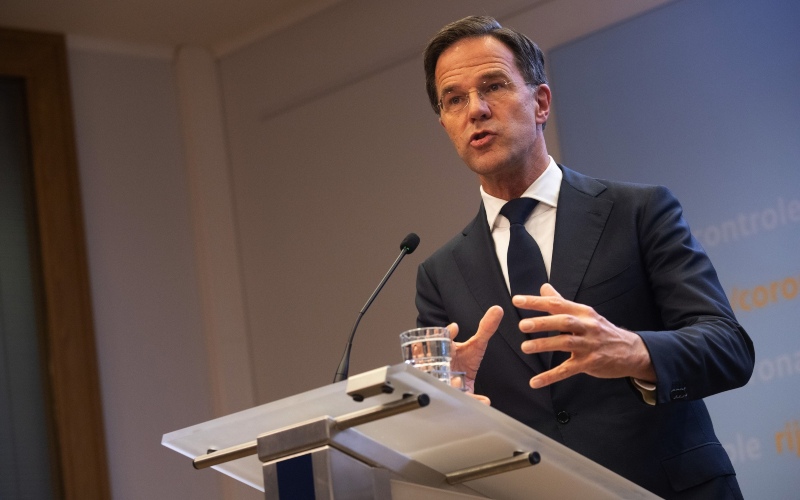 Perdana Menteri (PM) Belanda Mark Rutte dalam konferensi pers di Den Haag, Belanda, Selasa (17/11/2020). - Bloomberg/Peter Boer