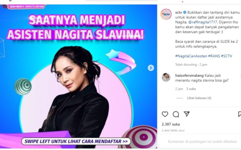  Simak 6 Syarat Jadi Pegawai Nagita Slavina, Ini Link Lowongan Kerjanya