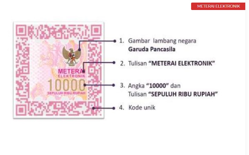 Penampakan meterai elektronik Rp10 ribu yang diluncurkan Kementerian Keuangan RI/Indonesia.go.id