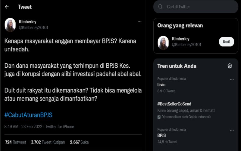  Heboh BPJS Kesehatan Unfaedah, Netizen Ramai-Ramai Beri Testimoni