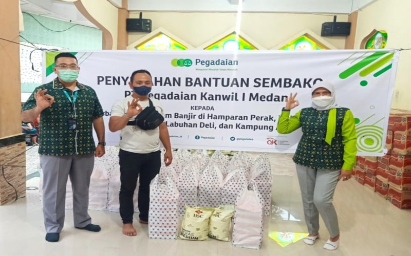  Banjir Melanda Medan dan Banten, Pegadaian Salurkan Bantuan