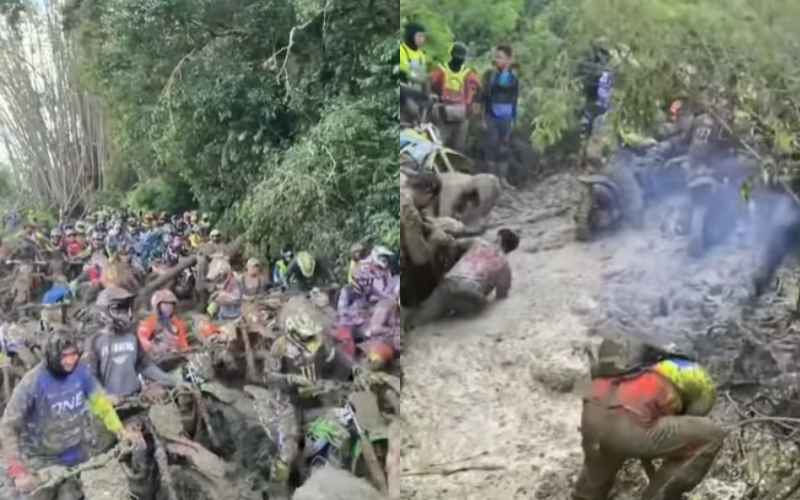  Tak Bisa Gerak hingga Tenggelam, Ribuan Peserta Balap Off Road Terjebak Lumpur 