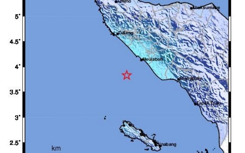  Gempa Bumi Magnitudo 5,2 Getarkan Aceh, Titik Lokasi di Laut