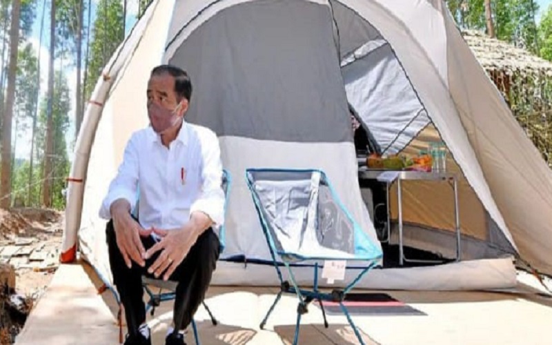  Bukan di Hotel, Penampakan Jokowi Menginap dan Tidur di Tenda di IKN Nusantara