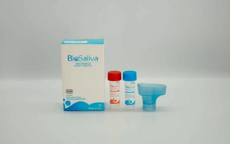 Alat uji untuk mendeteksi Covid-19 dengan metode kumur (gargling) yakni BioSaliva yang merupakan inovasi terbaru hasil kolaborasi Bio Farma dan perusahaan rintisan bioteknologi Nusantics./Antararn