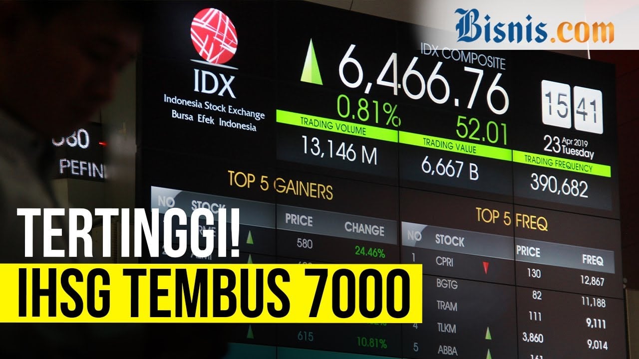  IHSG Tembus 7000, ini Dua Faktor Pendorong