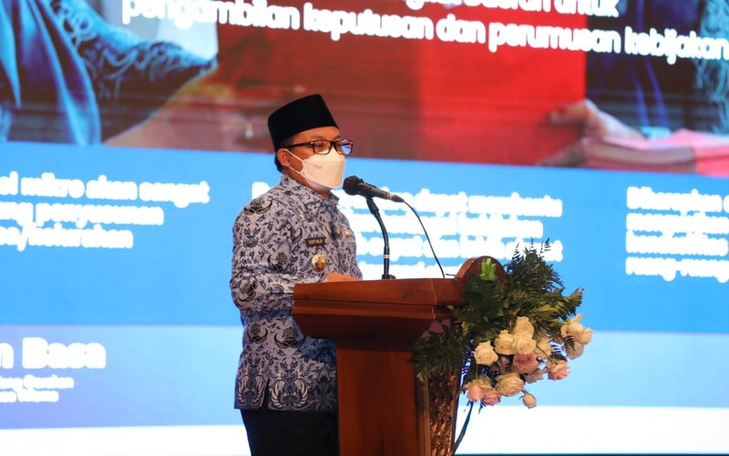 Wali Kota Malang, Sutiaji, saat meluncurkan aplikasi Sam Gepun Basa, Kamis (17/3/2022)./Istimewa