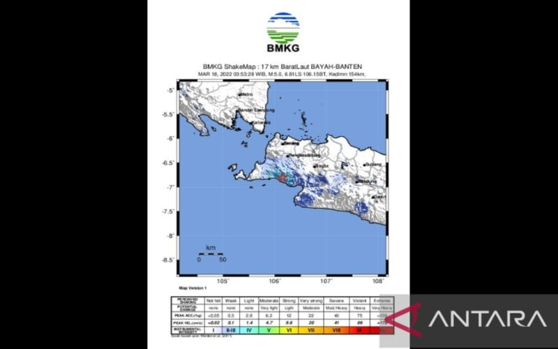  Gempa Magnitudo 5,0 di Banten Jumat Dini Hari, Ini Pemicunya