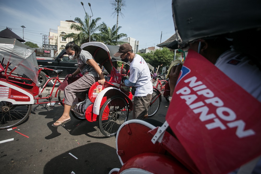  Daya Tarik Becak Kayuh di Pasar Gede Solo