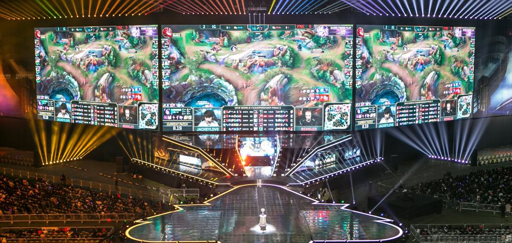 Suasana League of Legends World Championship Finals di Incheon, Korea Selatan, Sabtu (3/11/2018)./Bloomberg-Jean Chung