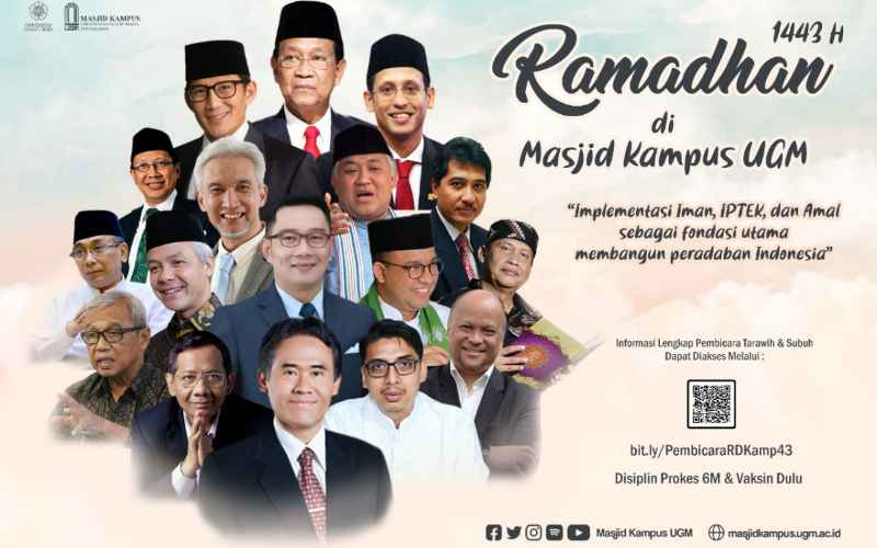 Setelah Anies, Ini Daftar Pembicara Tarawih di Masjid Kampus UGM selama Ramadan 2022