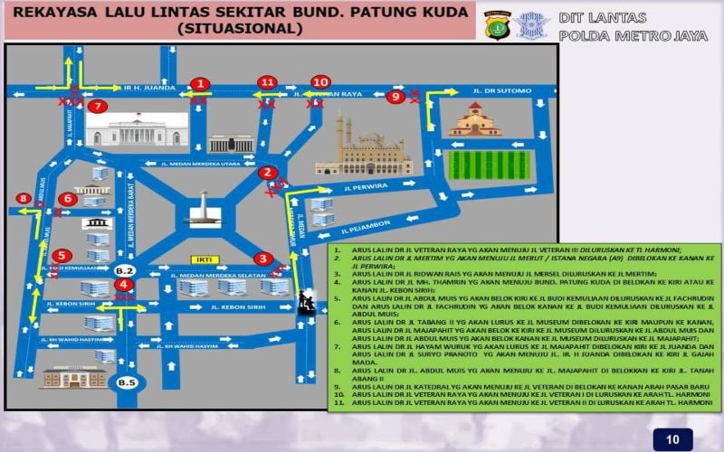  Polisi Rekayasa Lalu Lintas Demo BEM SI, Sejumlah Jalan Ditutup