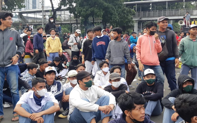  Pelajar SMK Ikut Demo BEM SI 11 April 2022 di Patung Kuda