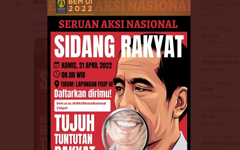  Tuntutan Demo Mahasiswa Hari Ini 21 April 2022