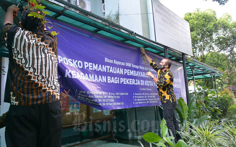 Pendirian Posko THR di Balai Kota Jogja, Selasa (12/5/2020). /JIBI-Lugas Subarkah