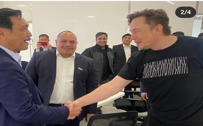  Jas Rapi Luhut Cs vs Kaos Oblong Elon Musk di Pertemuan Kantor Tesla