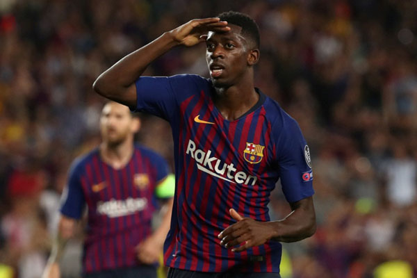 Penyerang FC Barcelona Ousmane Dembele/Reuters-Sergio Perez