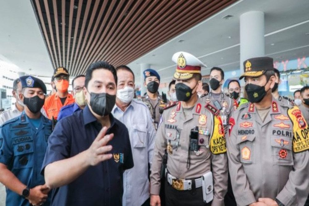  Erick Thohir Ikut Blusukan Bareng Kakorlantas, Menhub Budi Karya, dan Menteri PMK Muhadjir ke Pelabuhan Bakauheni