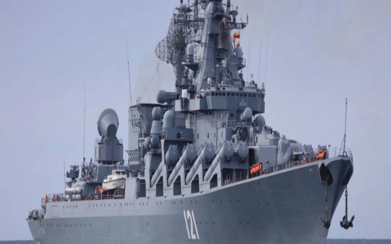 Kapal Moskva tenggelam pada Jumat (15/4/2022), di Laut Hitam, tepatnya di suatu tempat di dekat pelabuhan Odesa, Ukraina, pada saat kebakaran./Istimewa