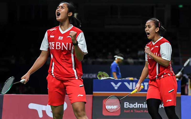  Amalia Cahaya Pratiwi/Febriana Dwipuji Kusuma Menang Melawan Ganda Putri Prancis saat Piala Thomas Uber 2022