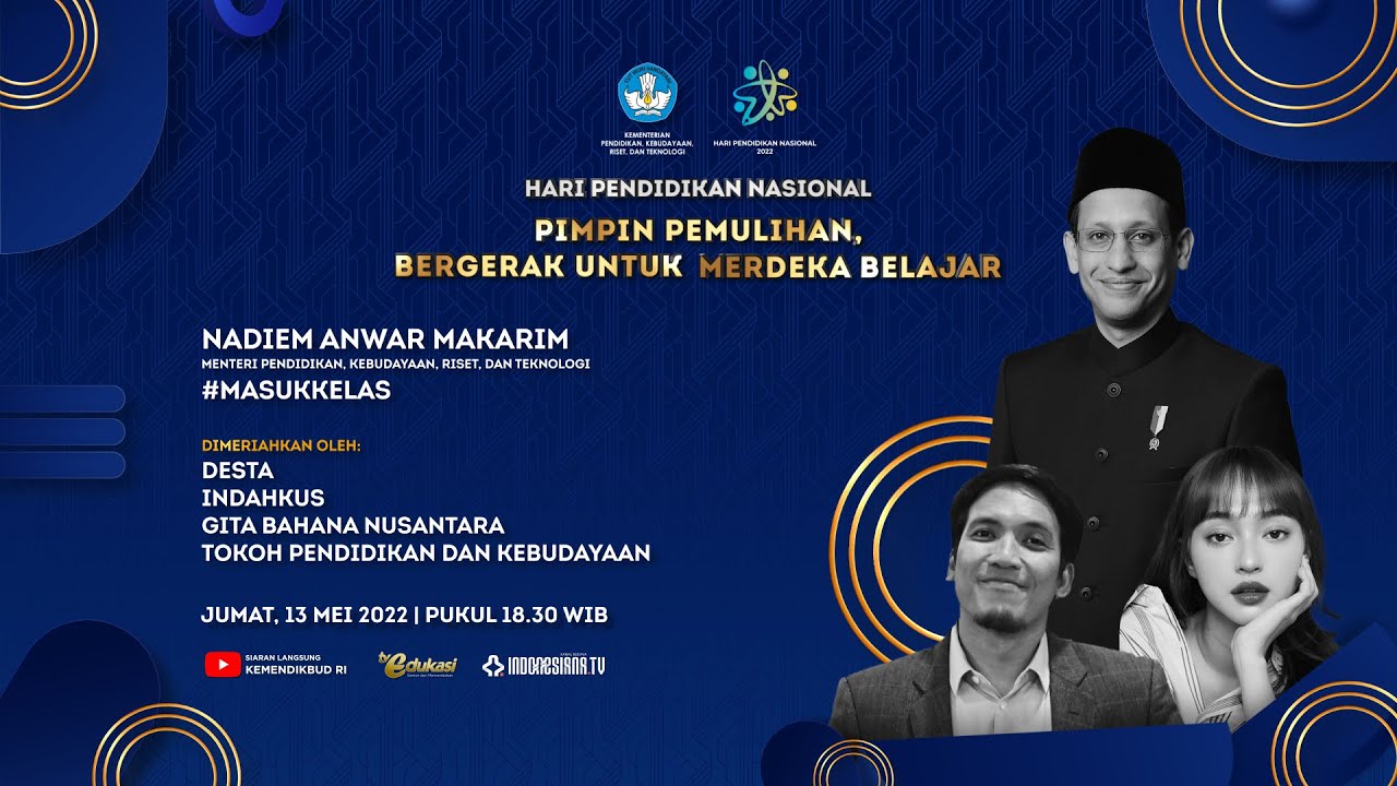  Link Perayaan Hari Pendidikan Nasional 2022, Jumat (13/5) Pukul 18.30 WIB