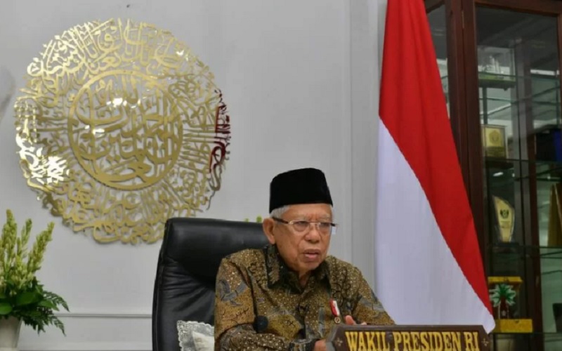 Wakil Presiden Maruf Amin di kediaman resmi wapres di Jakarta, Jumat (3/12/2021)./Antara