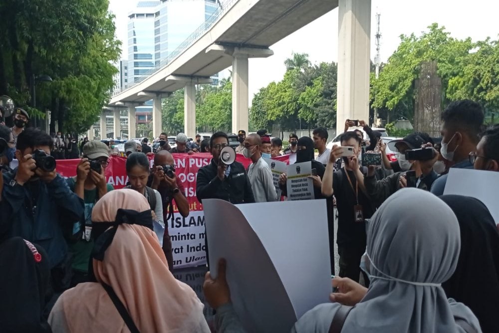  3 Tuntutan Demo Massa Pendukung UAS di Kedutaan Besar Singapura