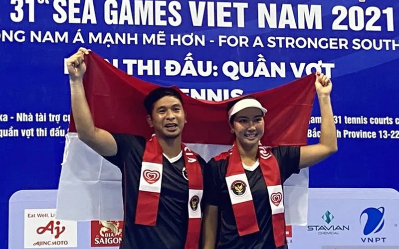  Hasil Sea Games 2021: Christopher/Aldila Pertahankan Emas Ganda Campuran Tenis