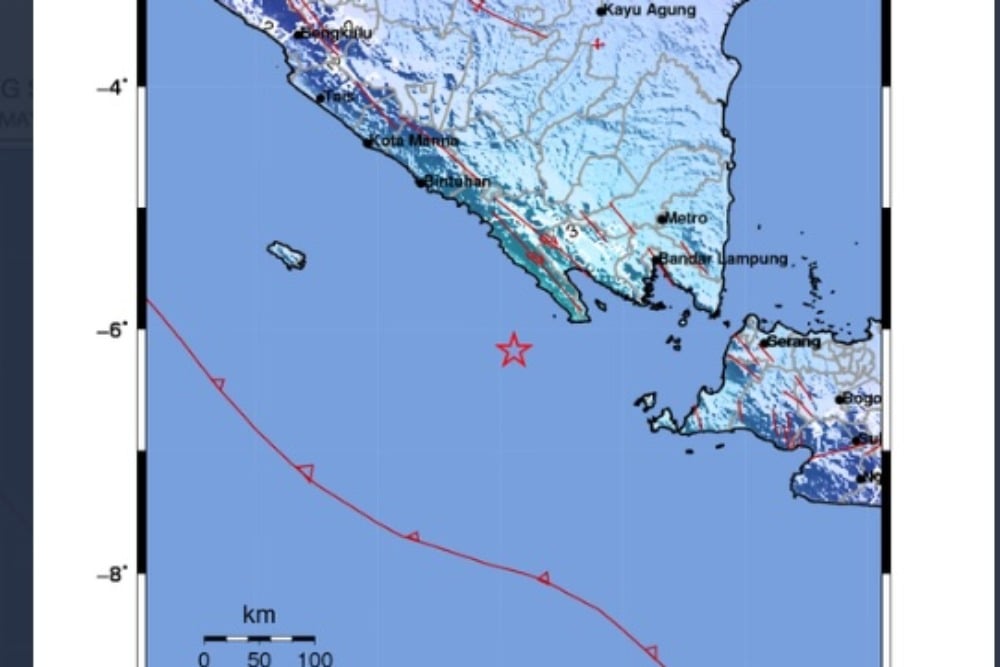  Gempa  Magnitudo 5,4 Guncang Tanggamus di Lampung