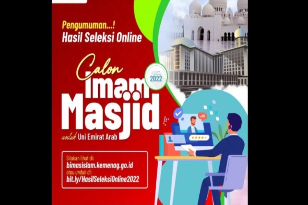  Daftar Nama 104 Peserta Lulus Seleksi Online Calon Imam Masjid untuk UEA 2022