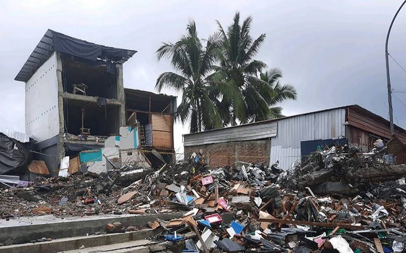 Bangunan rusak akibat gempa bumi M6,2 di Sulawesi Barat./Dok.BPBD Kabupaten Majenern