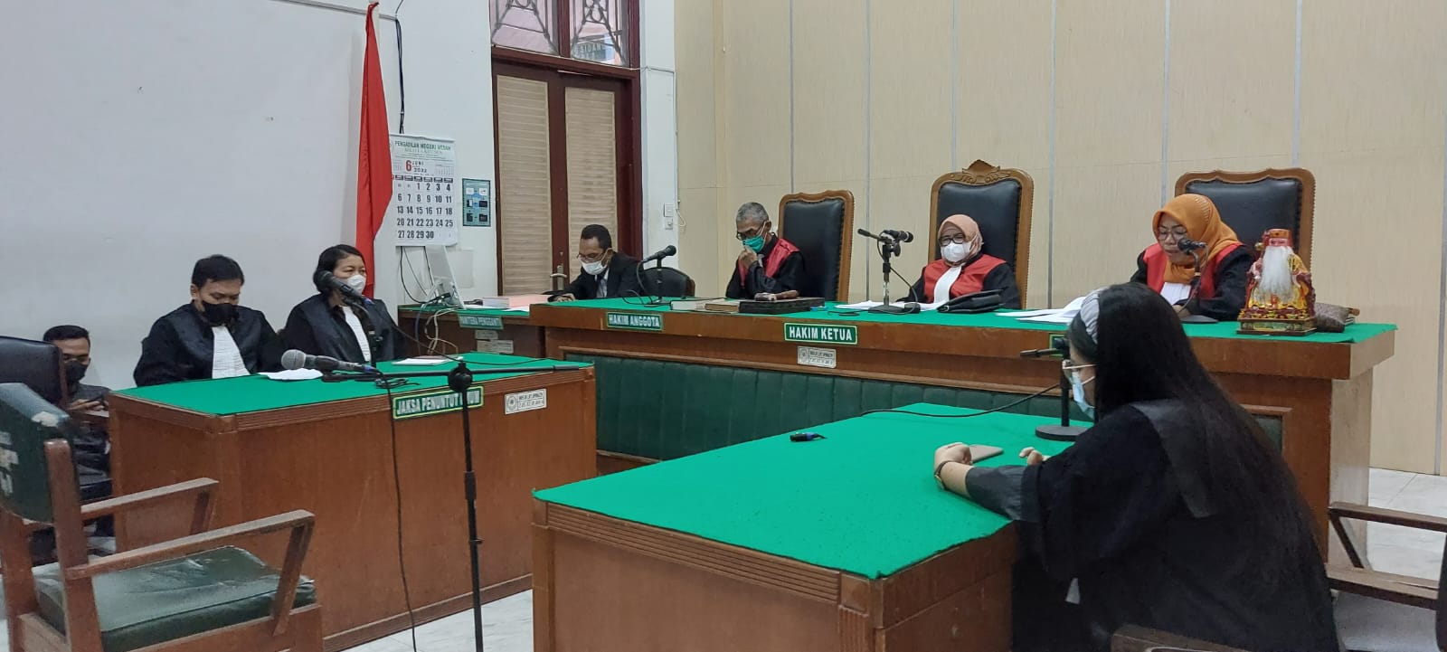  Persidangan virtual kasus dugaan korupsi penyaluran kredit BTN senilai Rp39,5 miliar di Pengadilan Tindak Pidana Korupsi (Tipikor) Medan, Senin (13/6/2022). / Istimewa