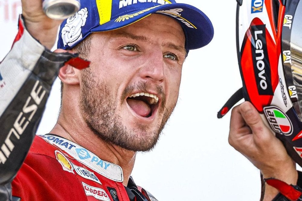 Jack Miller selebrasi usai naik podium di MotoGP Jerman 2022 / Instagram Jack Miller