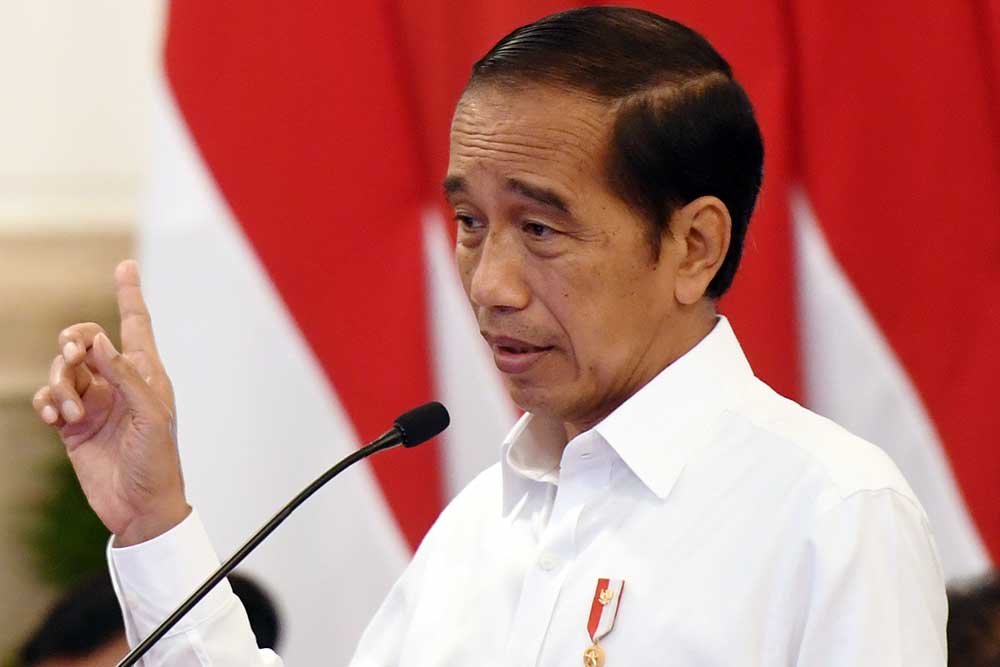 Jokowi bersyukur karena LKPP Tahun 2021 mendapatkan opini WTP dari BPK / ANTARA FOTO - Hafidz Mubarak A