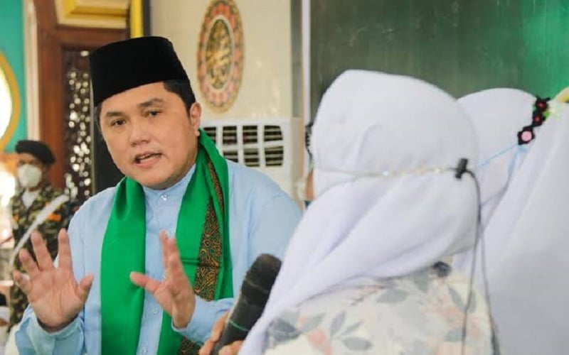  Dekat dengan Pesantren dan Kyai, Erick Thohir Difavoritkan Masyarakat Jatim Jadi Cawapres