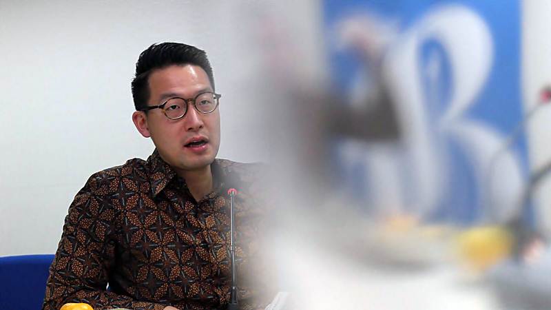 CEO Lippo Karawaci John Riady saat berkunjung ke kantor Bisnis Indonesia, di Jakarta, Selasa (19/3/2019)./Bisnis-Endang Muchtar