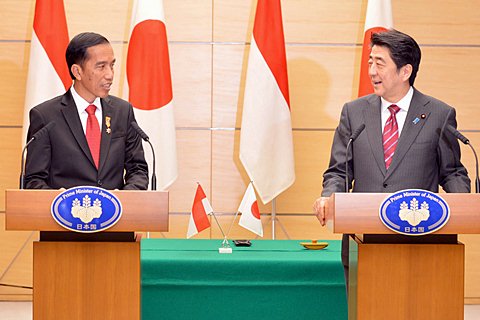  Presiden Joko Widodo dan mantan PM  Jepang Shinzo Abe/Setpres-Laily