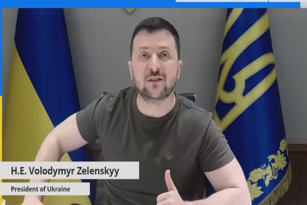Presiden Ukraina Volodymyr Zelensky menyebut pihak Rusia telah membawa dan menahan secara paksa dua juta rakyat Ukraina. JIBI/Bisnis-Afifah Rahmah