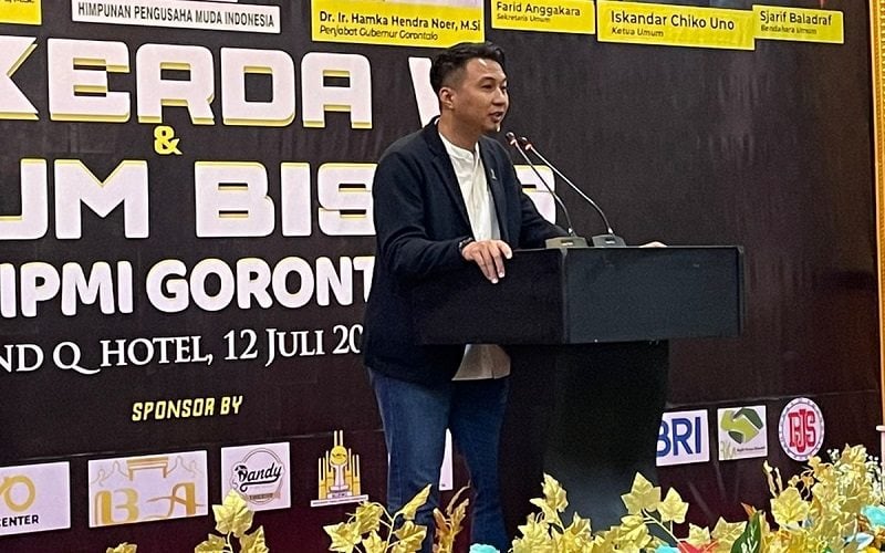 Sekjen BPP HIPMI Bagas Adhadirgha disela rangkaian kegiatan Rapat Kerja Daerah (Rakerda) VI dan Forum Bisnis BPD HIPMI Gorontalo 12-13 Juli 2022/Dok.HIPMI. 
