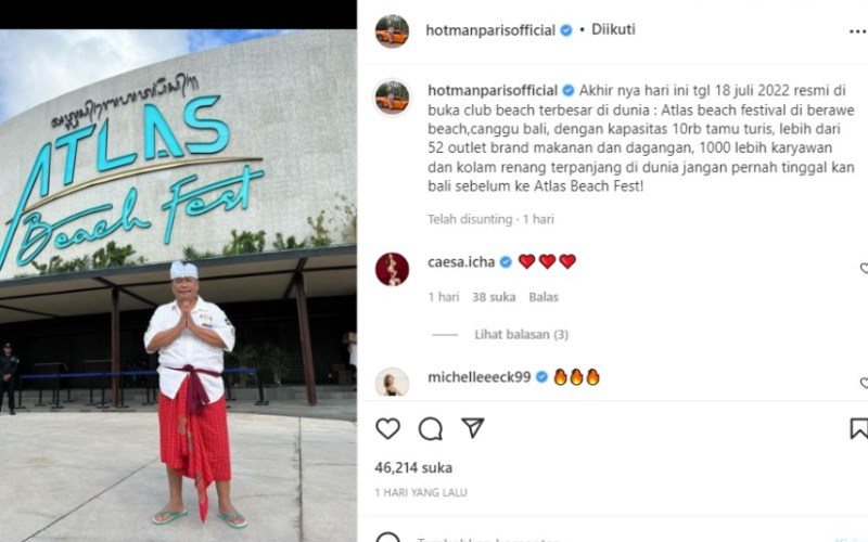  Holywings Bali Ganti Nama, Ini Kata Hotman Paris