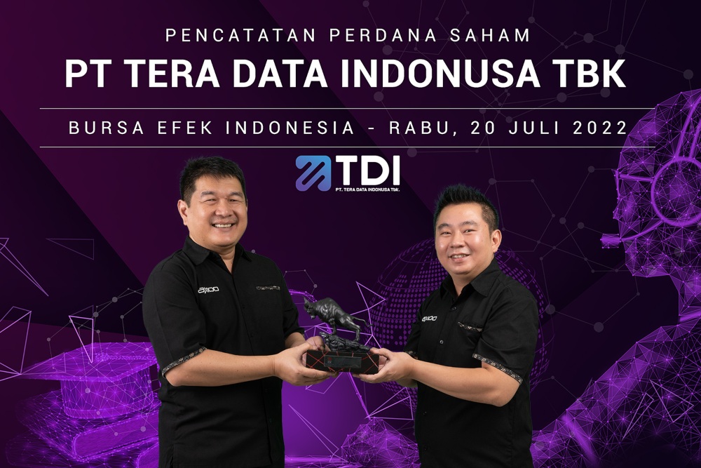 Produsen laptop PT Tera Data Indonusa Tbk. (AXIO) menjadi perusahaan tercatat ke-27 di Bursa Efek Indonesia pada 2022 dan meraih dana IPO Rp145 miliar.