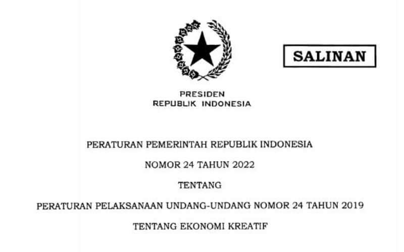  Jokowi Teken PP Nomor 24/2022: Pelaku Ekonomi Kreatif Bisa Dapat Insentif