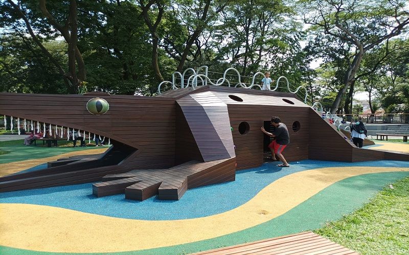Berikut 10 destinasi wisata ramah anak di Jakarta untuk merayakan Hari Anak Nasional 2022. Salah satu sudut di Tebet Eco Park/Bisnis-Rahmad Fauzan